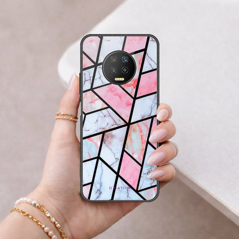 Infinix Note 7 Cover - O'Nation Shades of Marble Series - HQ Ultra Shine Premium Infinity Glass Soft Silicon Borders Case