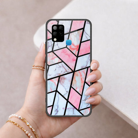 Infinix Hot 10s Cover - O'Nation Shades of Marble Series - HQ Ultra Shine Premium Infinity Glass Soft Silicon Borders Case
