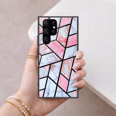Samsung Galaxy S23 Ultra 5G Cover - O'Nation Shades of Marble Series - HQ Ultra Shine Premium Infinity Glass Soft Silicon Borders Case