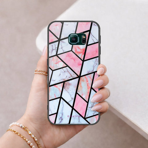 Samsung Galaxy S6 Edge Cover - O'Nation Shades of Marble Series - HQ Ultra Shine Premium Infinity Glass Soft Silicon Borders Case