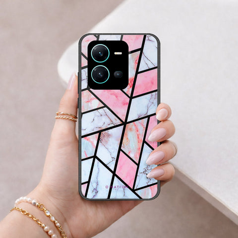 Vivo V25 5G Cover - O'Nation Shades of Marble Series - HQ Ultra Shine Premium Infinity Glass Soft Silicon Borders Case