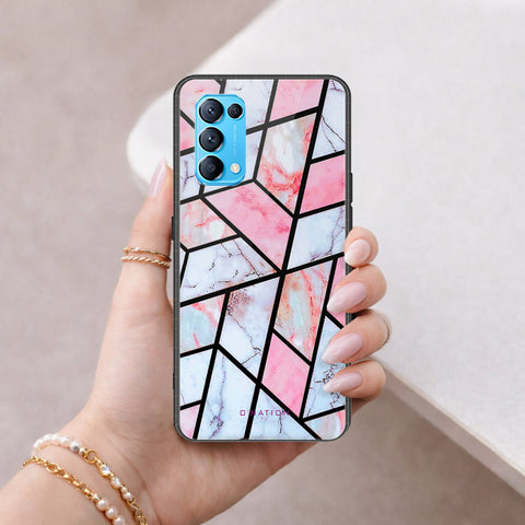 Oppo Reno 5 4G Cover - O'Nation Shades of Marble Series - HQ Ultra Shine Premium Infinity Glass Soft Silicon Borders Case