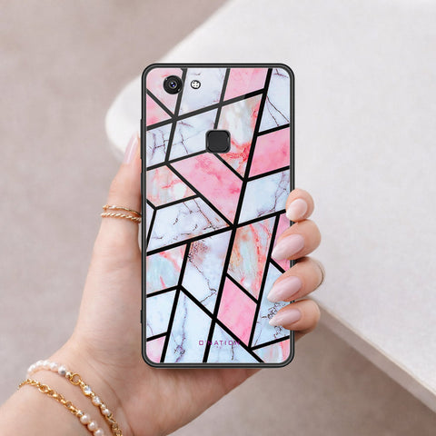 Vivo V7 Cover - O'Nation Shades of Marble Series - HQ Ultra Shine Premium Infinity Glass Soft Silicon Borders Case