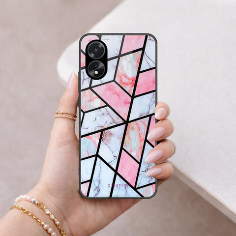 Oppo A18 Cover - O'Nation Shades of Marble Series - HQ Ultra Shine Premium Infinity Glass Soft Silicon Borders Case