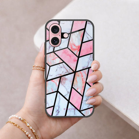 iPhone 16 - O'Nation Shades of Marble Series - HQ Ultra Shine Premium Infinity Glass Soft Silicon Borders Case