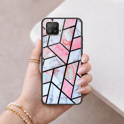 Oppo F17 Cover - O'Nation Shades of Marble Series - HQ Ultra Shine Premium Infinity Glass Soft Silicon Borders Case