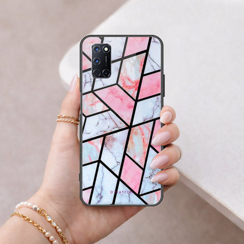 Oppo A92 Cover - O'Nation Shades of Marble Series - HQ Ultra Shine Premium Infinity Glass Soft Silicon Borders Case