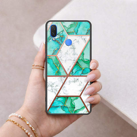 Huawei Enjoy 9 Plus Cover - O'Nation Shades of Marble Series - HQ Ultra Shine Premium Infinity Glass Soft Silicon Borders Case