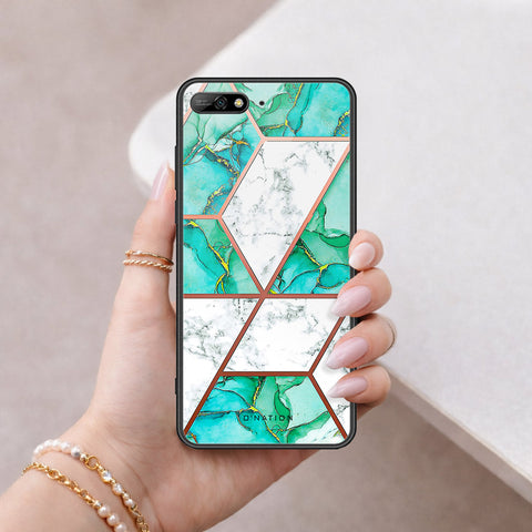 Huawei Y6 Prime 2018 Cover - O'Nation Shades of Marble Series - HQ Ultra Shine Premium Infinity Glass Soft Silicon Borders Case