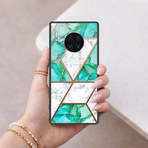 Huawei Mate 30 Pro Cover - O'Nation Shades of Marble Series - HQ Ultra Shine Premium Infinity Glass Soft Silicon Borders Case