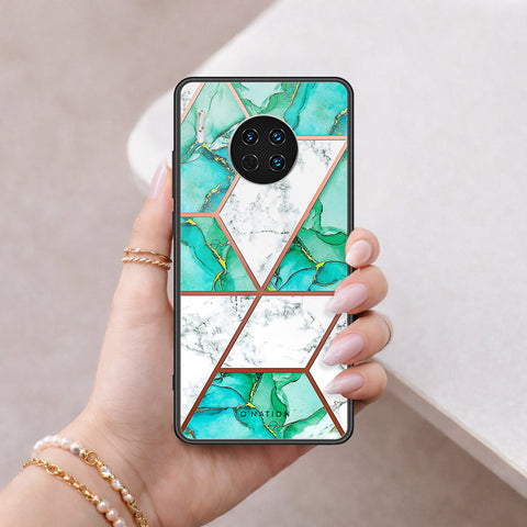 Huawei Mate 30 Cover - O'Nation Shades of Marble Series - HQ Ultra Shine Premium Infinity Glass Soft Silicon Borders Case