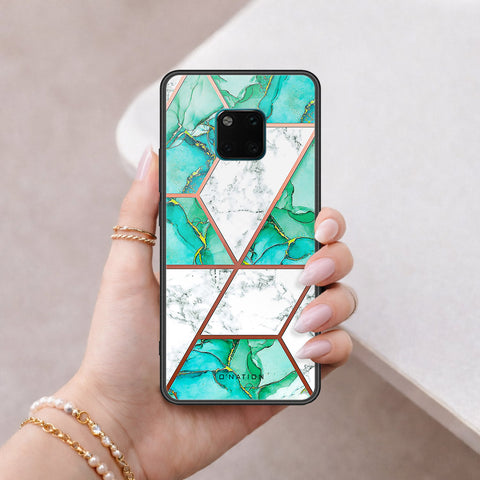 Huawei Mate 20 Pro Cover - O'Nation Shades of Marble Series - HQ Ultra Shine Premium Infinity Glass Soft Silicon Borders Case