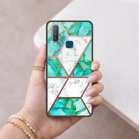 Vivo Y12 Cover - O'Nation Shades of Marble Series - HQ Ultra Shine Premium Infinity Glass Soft Silicon Borders Case