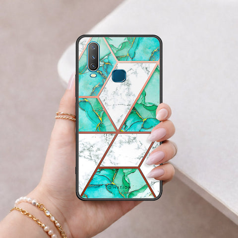 Vivo Y15 Cover - O'Nation Shades of Marble Series - HQ Ultra Shine Premium Infinity Glass Soft Silicon Borders Case