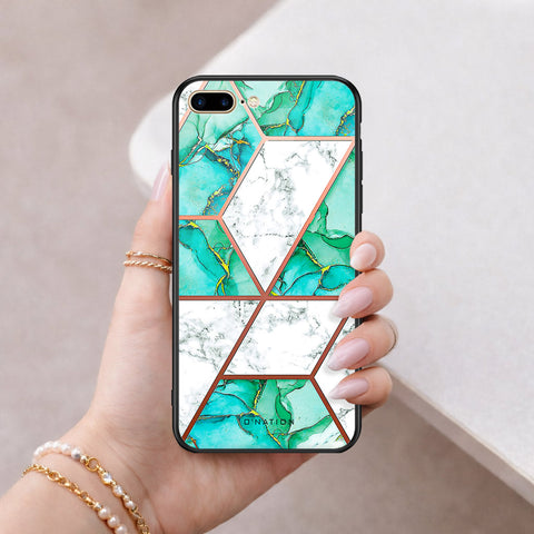 iPhone 8 Plus / 7 Plus - O'Nation Shades of Marble Series - HQ Ultra Shine Premium Infinity Glass Soft Silicon Borders Case