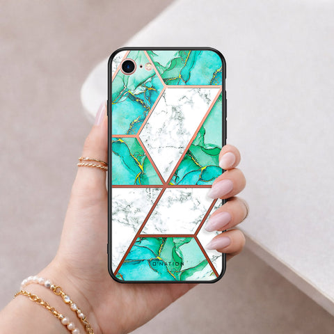 iPhone 8 / 7 - O'Nation Shades of Marble Series - HQ Ultra Shine Premium Infinity Glass Soft Silicon Borders Case