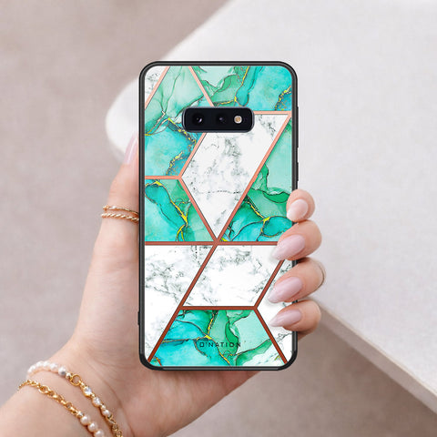 Samsung Galaxy S10e Cover - O'Nation Shades of Marble Series - HQ Ultra Shine Premium Infinity Glass Soft Silicon Borders Case