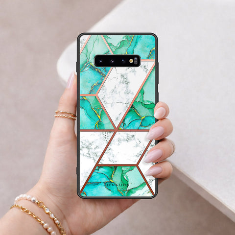 Samsung Galaxy S10 Plus Cover - O'Nation Shades of Marble Series - HQ Ultra Shine Premium Infinity Glass Soft Silicon Borders Case