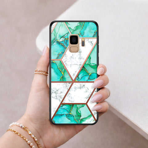 Samsung Galaxy S9 Cover - O'Nation Shades of Marble Series - HQ Ultra Shine Premium Infinity Glass Soft Silicon Borders Case