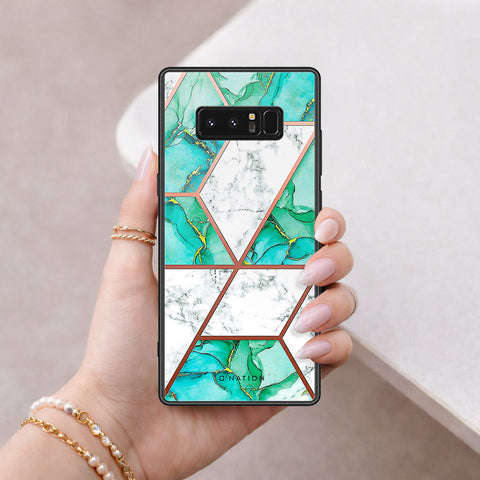 Samsung Galaxy Note 8 Cover - O'Nation Shades of Marble Series - HQ Ultra Shine Premium Infinity Glass Soft Silicon Borders Case