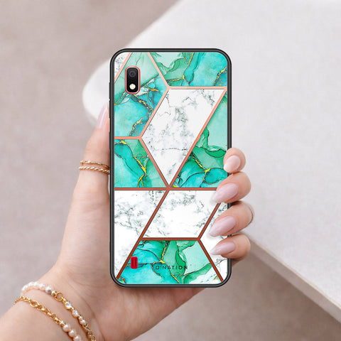 Samsung Galaxy A10 Cover - O'Nation Shades of Marble Series - HQ Ultra Shine Premium Infinity Glass Soft Silicon Borders Case
