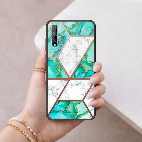 Huawei Y8p Cover - O'Nation Shades of Marble Series - HQ Ultra Shine Premium Infinity Glass Soft Silicon Borders Case