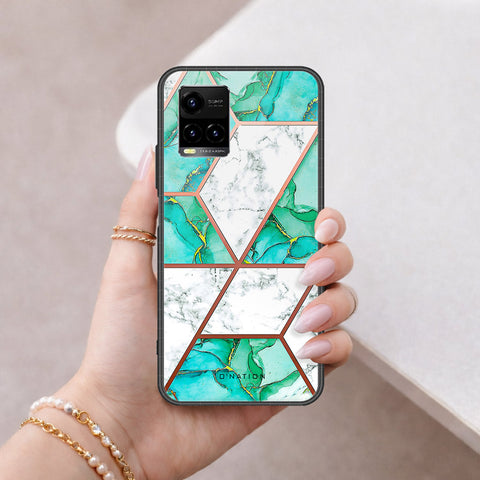 Vivo Y33s Cover - O'Nation Shades of Marble Series - HQ Ultra Shine Premium Infinity Glass Soft Silicon Borders Case