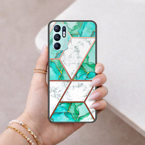 Oppo Reno 6 Cover - O'Nation Shades of Marble Series - HQ Ultra Shine Premium Infinity Glass Soft Silicon Borders Case