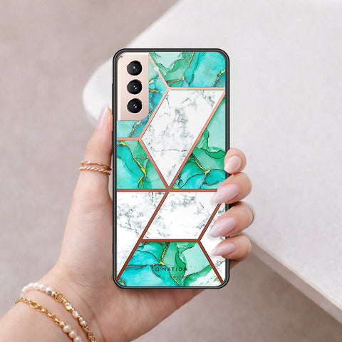 Samsung Galaxy S21 FE 5G Cover - O'Nation Shades of Marble Series - HQ Ultra Shine Premium Infinity Glass Soft Silicon Borders Case