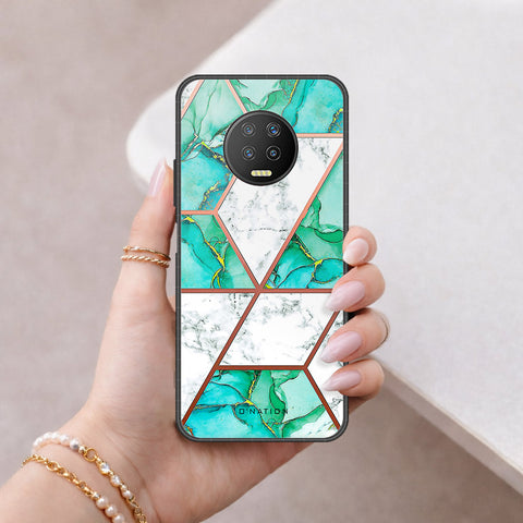 Infinix Note 7 Cover - O'Nation Shades of Marble Series - HQ Ultra Shine Premium Infinity Glass Soft Silicon Borders Case