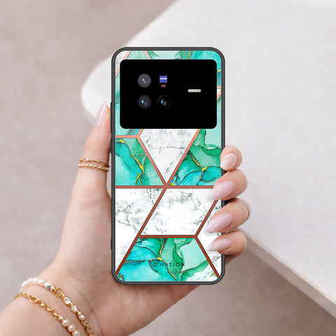Vivo X80 Cover - O'Nation Shades of Marble Series - HQ Ultra Shine Premium Infinity Glass Soft Silicon Borders Case