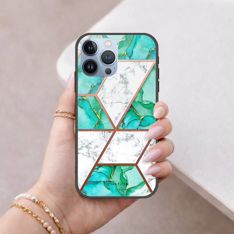 iPhone 14 Pro Max Cover - O'Nation Shades of Marble Series - HQ Ultra Shine Premium Infinity Glass Soft Silicon Borders Case