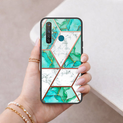 Realme 5 Pro Cover - O'Nation Shades of Marble Series - HQ Ultra Shine Premium Infinity Glass Soft Silicon Borders Case
