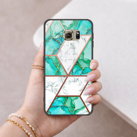 Samsung Galaxy S6 Cover - O'Nation Shades of Marble Series - HQ Ultra Shine Premium Infinity Glass Soft Silicon Borders Case