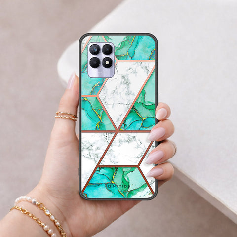 Realme 8i Cover - O'Nation Shades of Marble Series - HQ Ultra Shine Premium Infinity Glass Soft Silicon Borders Case