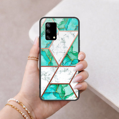 Oppo A74 Cover - O'Nation Shades of Marble Series - HQ Ultra Shine Premium Infinity Glass Soft Silicon Borders Case