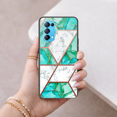 Oppo Reno 5 4G Cover - O'Nation Shades of Marble Series - HQ Ultra Shine Premium Infinity Glass Soft Silicon Borders Case
