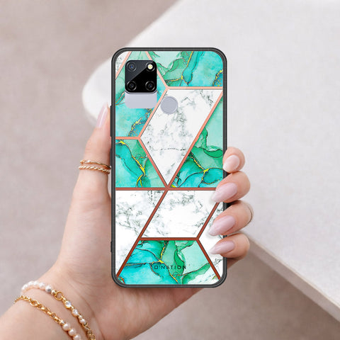 Realme C12 Cover - O'Nation Shades of Marble Series - HQ Ultra Shine Premium Infinity Glass Soft Silicon Borders Case