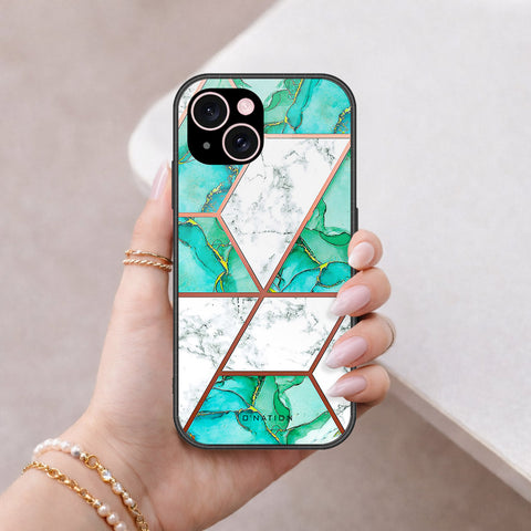 iPhone 15 Plus Cover - O'Nation Shades of Marble Series - HQ Ultra Shine Premium Infinity Glass Soft Silicon Borders Case