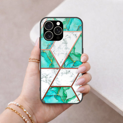 IPhone 15 Pro Cover - O'Nation Shades of Marble Series - HQ Ultra Shine Premium Infinity Glass Soft Silicon Borders Case