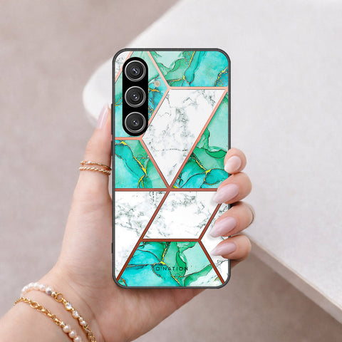 Samsung Galaxy S24 Cover - O'Nation Shades of Marble Series - HQ Ultra Shine Premium Infinity Glass Soft Silicon Borders Case
