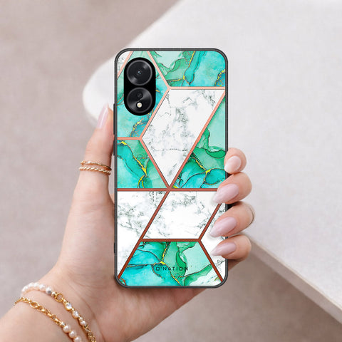 Oppo A18 Cover - O'Nation Shades of Marble Series - HQ Ultra Shine Premium Infinity Glass Soft Silicon Borders Case