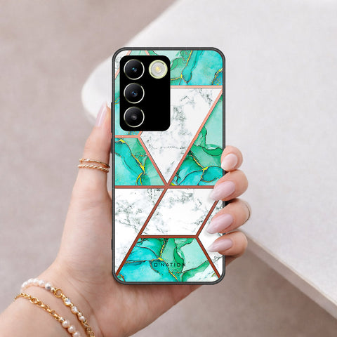 Vivo Y100 4G Cover - O'Nation Shades of Marble Series - HQ Ultra Shine Premium Infinity Glass Soft Silicon Borders Case
