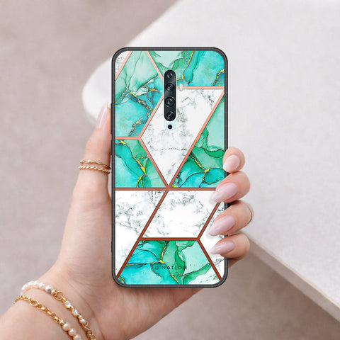 Oppo Reno 2 Cover - O'Nation Shades of Marble Series - HQ Ultra Shine Premium Infinity Glass Soft Silicon Borders Case