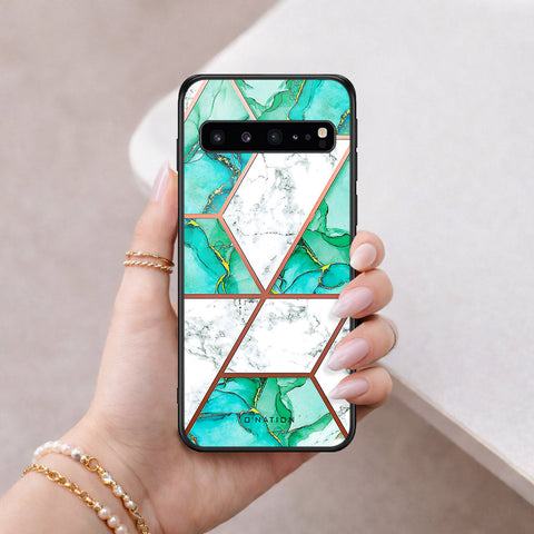 Samsung Galaxy S10 5G Cover - O'Nation Shades of Marble Series - HQ Ultra Shine Premium Infinity Glass Soft Silicon Borders Case