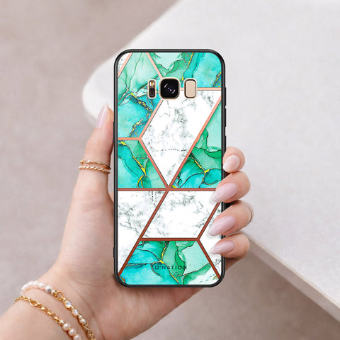Samsung Galaxy S8 Plus Cover - O'Nation Shades of Marble Series - HQ Ultra Shine Premium Infinity Glass Soft Silicon Borders Case