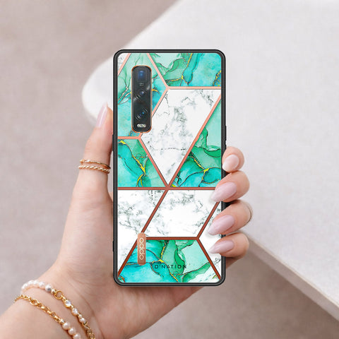 Oppo Find X2 Pro Cover - O'Nation Shades of Marble Series - HQ Ultra Shine Premium Infinity Glass Soft Silicon Borders Case