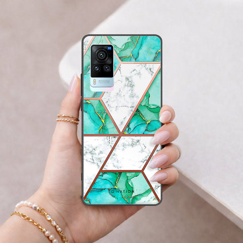 Vivo X60 Pro Cover - O'Nation Shades of Marble Series - HQ Ultra Shine Premium Infinity Glass Soft Silicon Borders Case