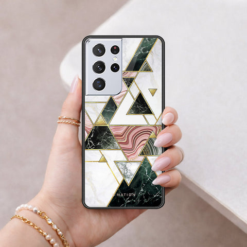 Samsung Galaxy S21 Ultra 5G Cover - O'Nation Shades of Marble Series - HQ Ultra Shine Premium Infinity Glass Soft Silicon Borders Case