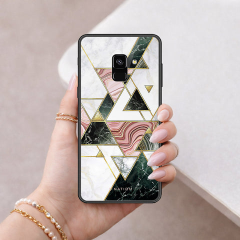Samsung Galaxy A8 2018 Cover - O'Nation Shades of Marble Series - HQ Ultra Shine Premium Infinity Glass Soft Silicon Borders Case